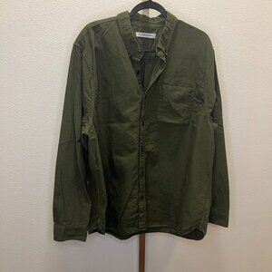 Outerknown The Artist Oxford Long Sleeve Button Down Shirt - Green Size XXL